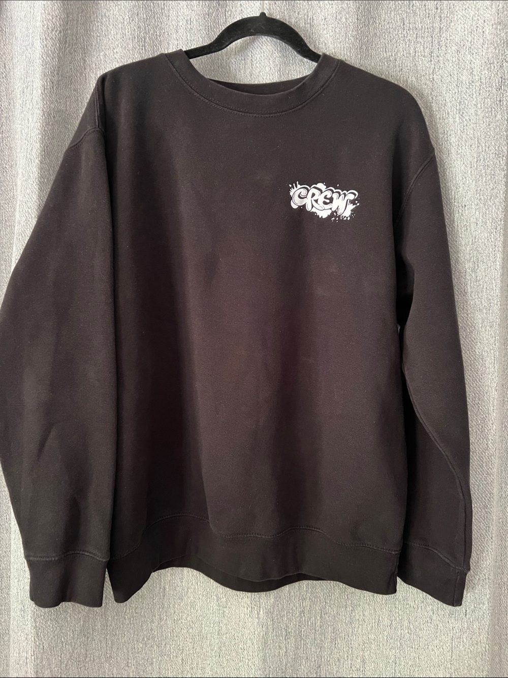 Dolls Kill Crew Graphic Black Crewneck Sweatshirt